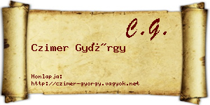 Czimer György névjegykártya